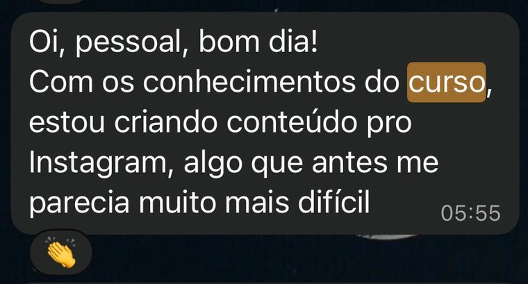 Depoimento de aluno: criando conteúdo para o Instagram com o curso