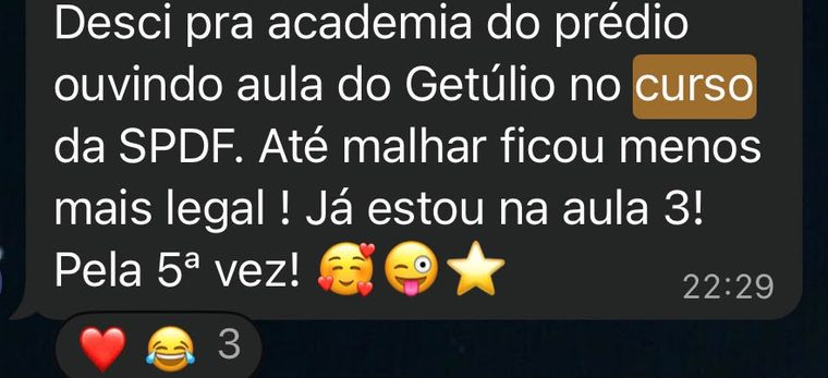 Depoimento de aluno: já está na aula pela 5ª vez